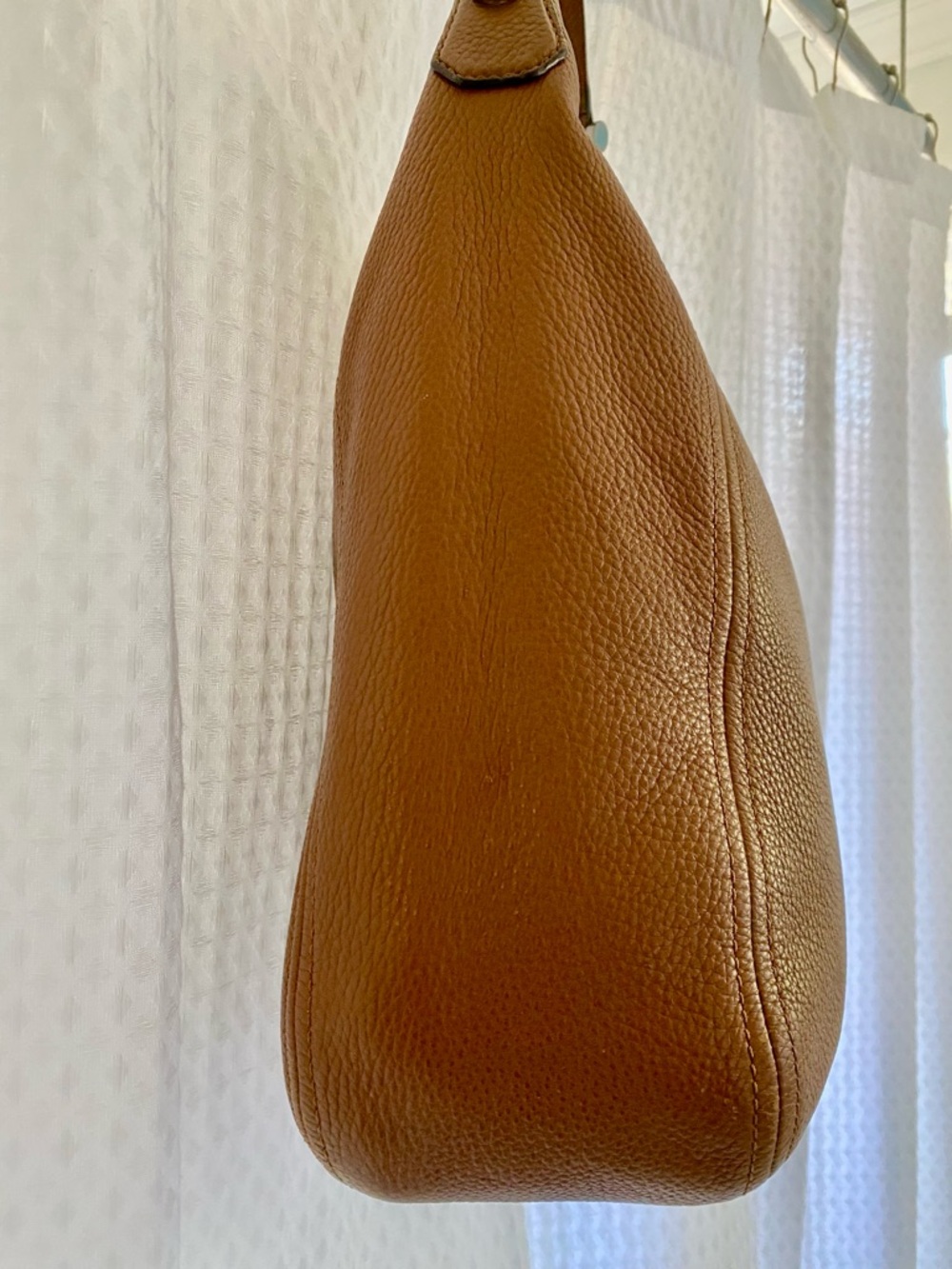 Michael Kors Caramel Pebbled Leather Large Hobo Bag With Tassel - Picture 7 of 14